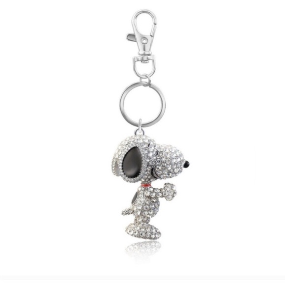 COLLECTIBLE Snoopy Crystal Bling 3D Keychain-Sparkling peanutbag Charm